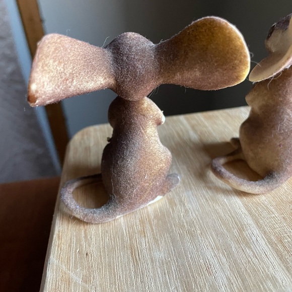 Lot of 2 Vintage Parma Flocked Mouse Mice Oversized Ears Figurine Kitschy MCM - Picture 5 of 9
